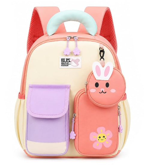Kids Dino & Bunny School Bag Backpack with Coin Purse