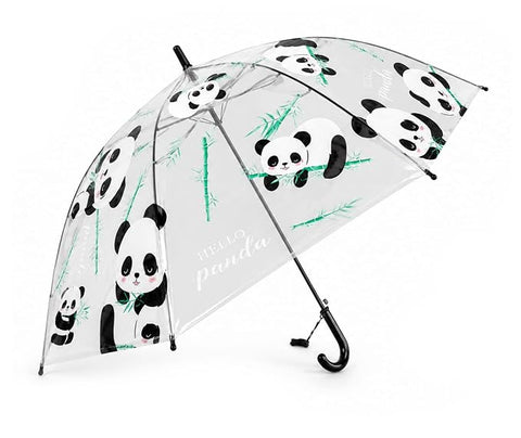Kids Auto Open Clear Panda Umbrella with Whistle