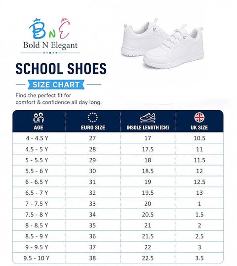 Stretch Elastic Lace School Shoes for Boys n Girls