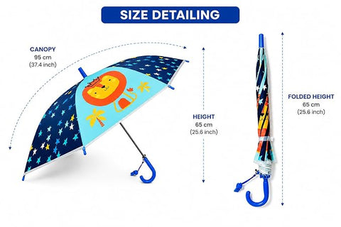 Kids Auto Open Lion Rain Umbrella