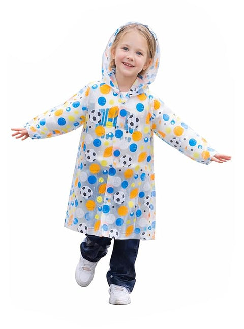 Kids Printed Hooded Raincoat Suitable For 4-8 Years