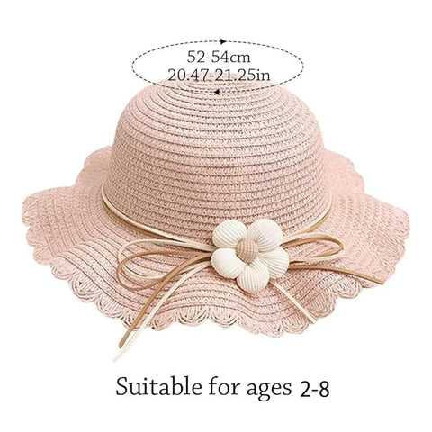 Sun Hat with Matching Sling Bag Combo For 2-8 Years Girls