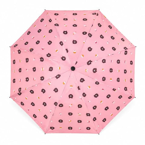 Bear Print 3 Fold Rain Umbrella | Travel Umbrella wid Cover