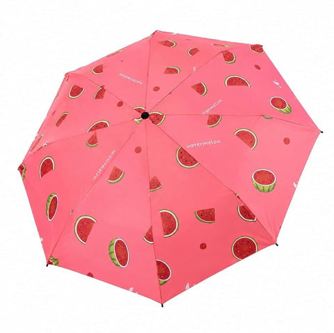 Adult's Watermelon Print 3 Fold Auto Open Close Umbrella for Sun & Rain