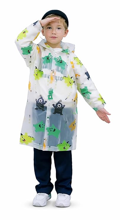 Kids Printed Hooded Raincoat Suitable For 4-8 Years