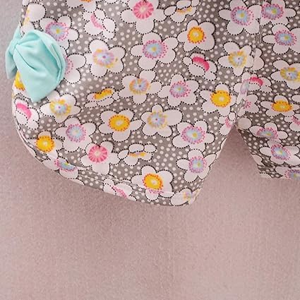 Girls Candy Printed Cotton T-shirt & Floral Short Set
