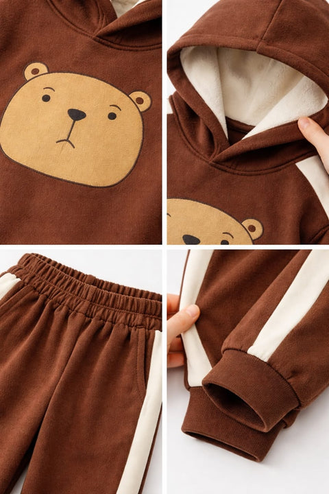 Kids Panda Hoodie Winter Set