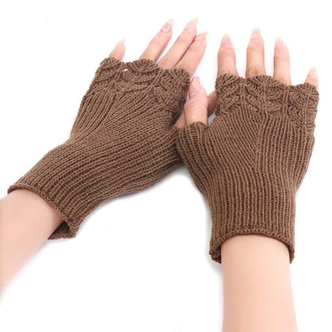 Women Winter Woollen Fingerless Gloves