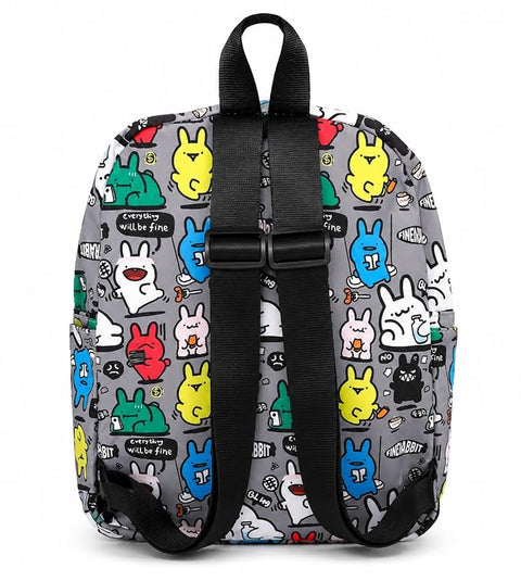 Cartoon Graffiti School Backpack with Detachable Pouch