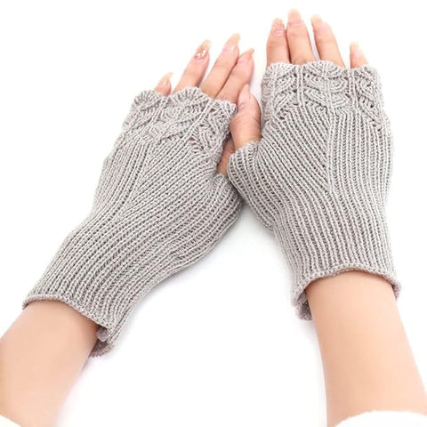 Women Winter Woollen Fingerless Gloves