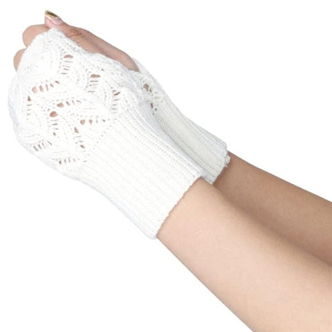 Women Winter Woollen Fingerless Gloves