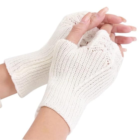 Women Winter Woollen Fingerless Gloves