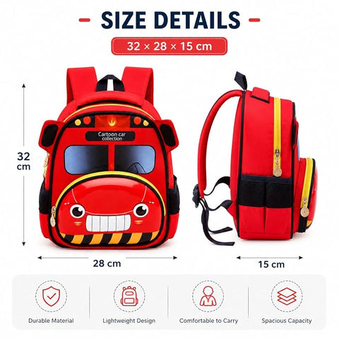 Kids Red Car School Backpack
