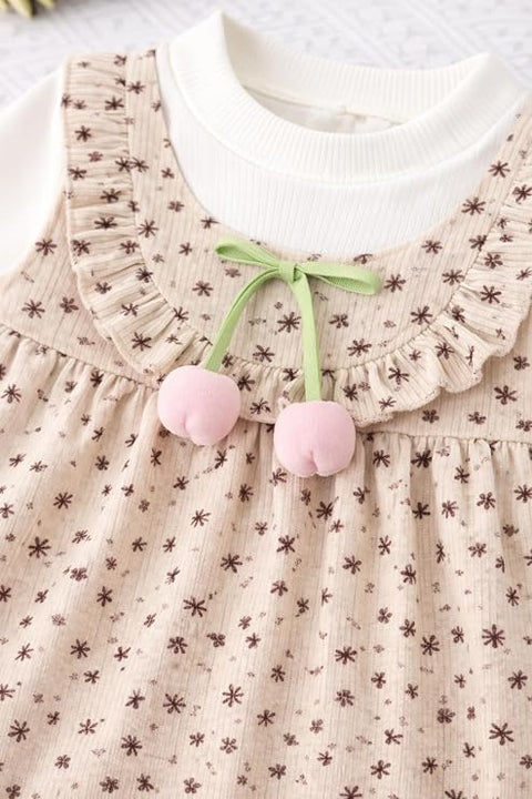 Baby Girls Floral Corduroy Full Sleeve Dress