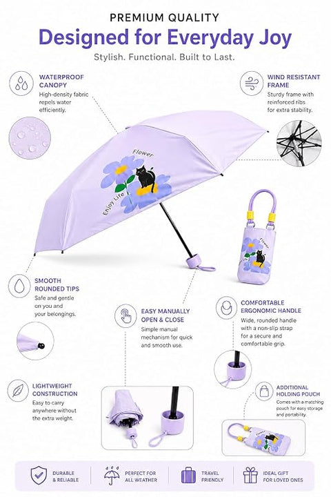 Cat 5 Fold Compact EVA Umbrella with Carry Cover
