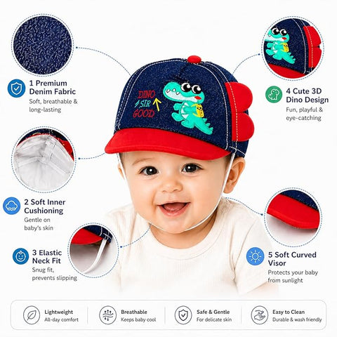Cartoon Denim Cap for 1-12 Months Infant Baby Boy Girl