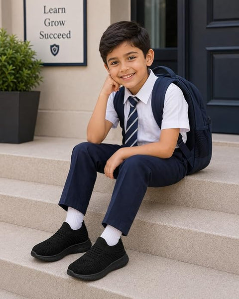 Kids No Lace Slip-On Casual Sneakers School Shoes
