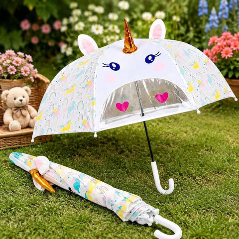 Kids 3D Unicorn Umbrella | No Pinch School Umbrella