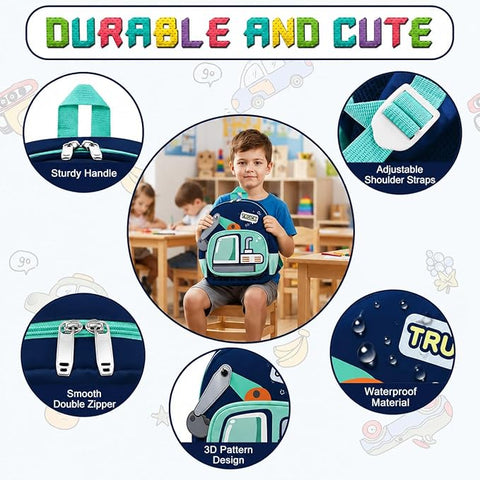 Kids Excavator Construction Vehicle School Bag