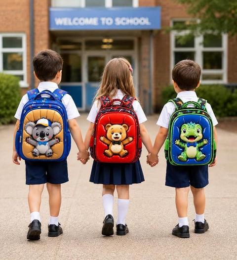 3D Puffy Cartoon Backpack School Bag for Kids