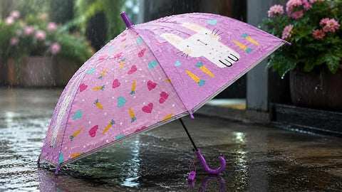 Kids Auto Open Cartoon Rain Umbrella