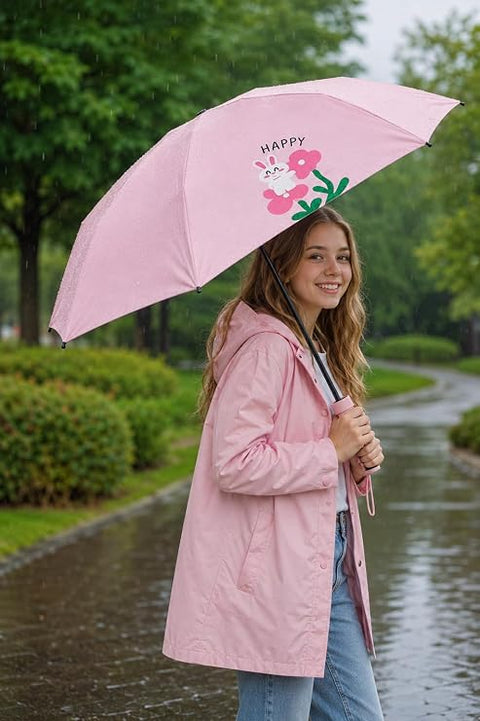 Bunny 5 Fold Compact EVA Umbrella with Carry Cover
