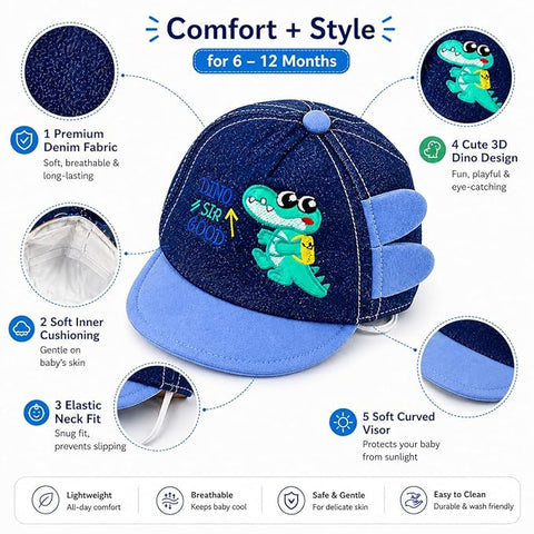 Cartoon Denim Cap for 1-12 Months Infant Baby Boy Girl