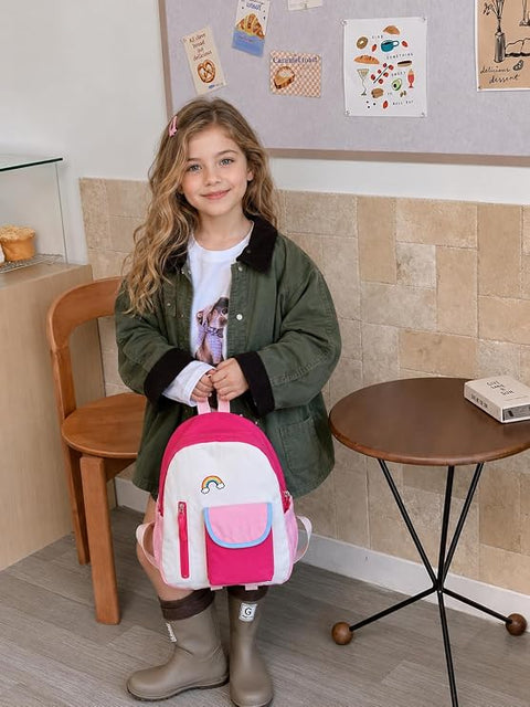 Waterproof Crinkle Rainbow School Bag Backpack for Girl Boy