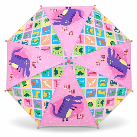 Kids Colorful Dinosaur Rain Umbrella with Whistle Keychain