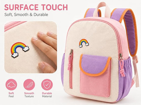 Waterproof Crinkle Rainbow School Bag Backpack for Girl Boy
