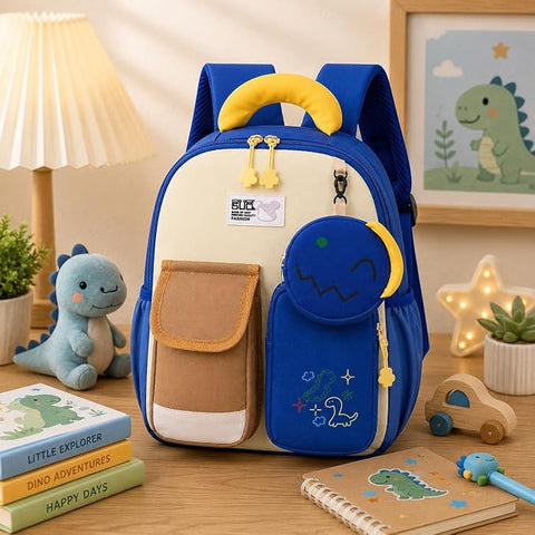 Kids Dino & Bunny School Bag Backpack with Coin Purse