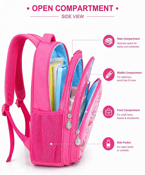 Kids 3D Cartoon School Bag with Multi Compartments & Pockets