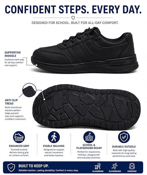 Stretch Elastic Lace School Shoes for Boys n Girls
