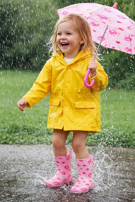 Pink Bunny Print Waterproof Rain Boots for Kids