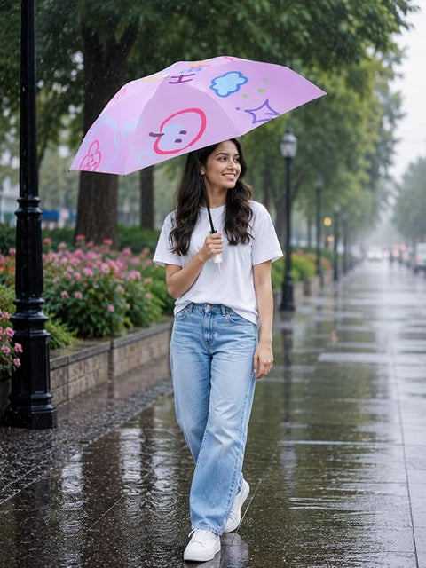 All Over Print 5 Fold Mini Travel Umbrella