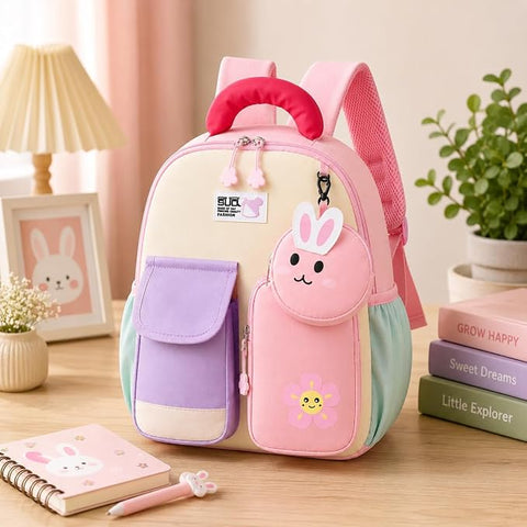 Kids Dino & Bunny School Bag Backpack with Coin Purse