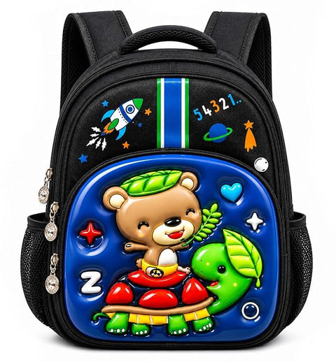Kids 3D Cartoon School Bag with Multi Compartments & Pockets