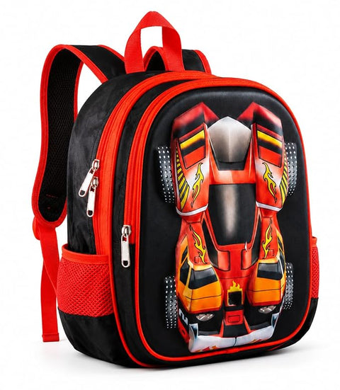 3D Racing Car School Backpack For Kids