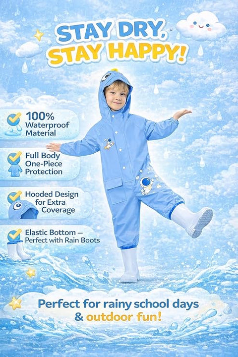 Kids Hooded Astronaut Rain Suit