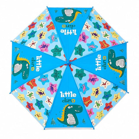 Kids Colorful Dinosaur Rain Umbrella with Whistle Keychain