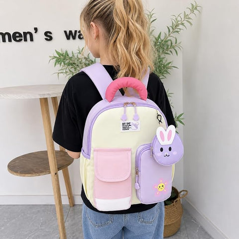Kids Bunny School Bag Backpack with Coin Purse