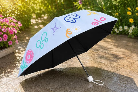 All Over Print 5 Fold Mini Travel Umbrella