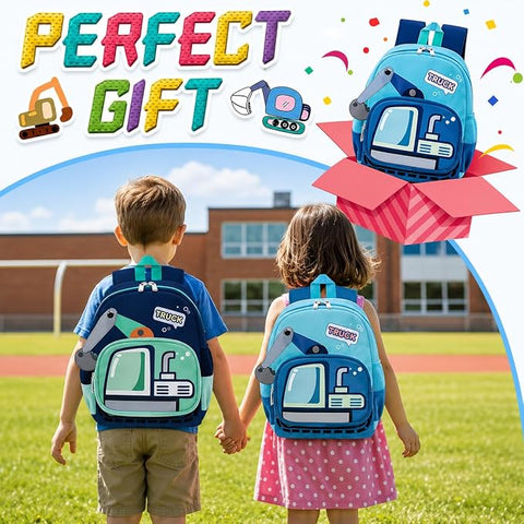 Kids Excavator Construction Vehicle School Bag