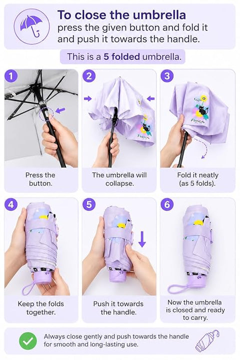 Cat 5 Fold Compact EVA Umbrella with Carry Cover