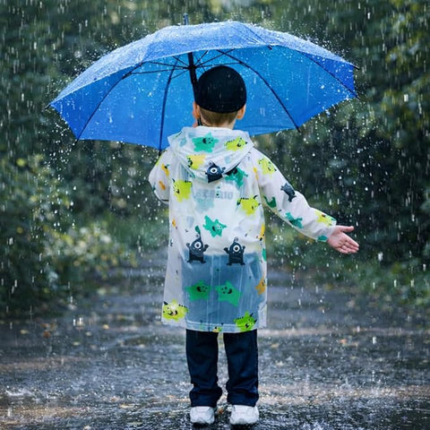 Kids Printed Hooded Raincoat Suitable For 4-8 Years