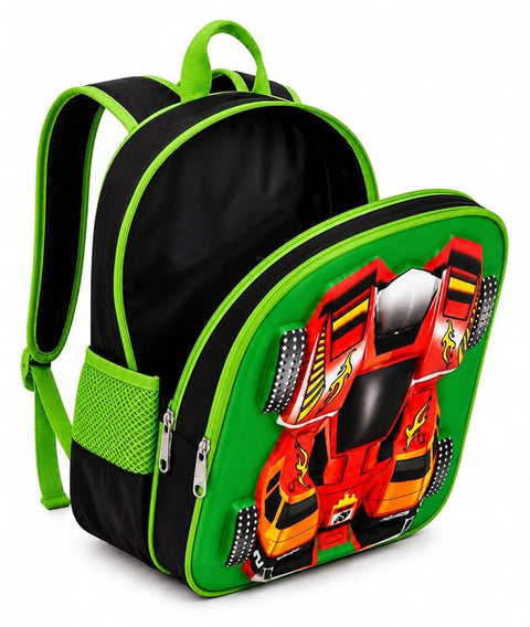 3D Racing Car School Backpack For Kids