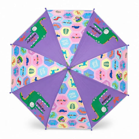 Kids Colorful Dinosaur Rain Umbrella with Whistle Keychain