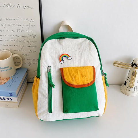 Waterproof Crinkle Rainbow School Bag Backpack for Girl Boy