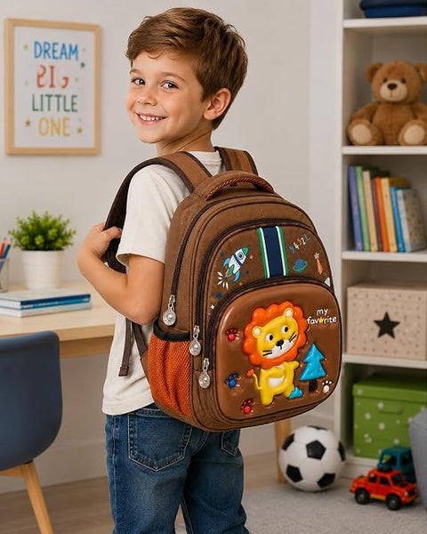 Kids 3D Cartoon School Bag with Multi Compartments & Pockets