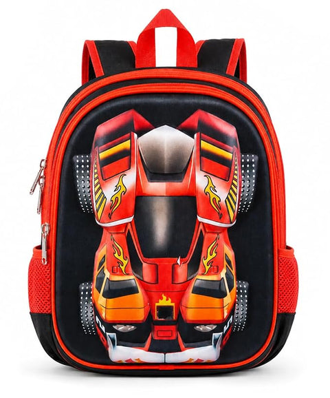 3D Racing Car School Backpack For Kids
